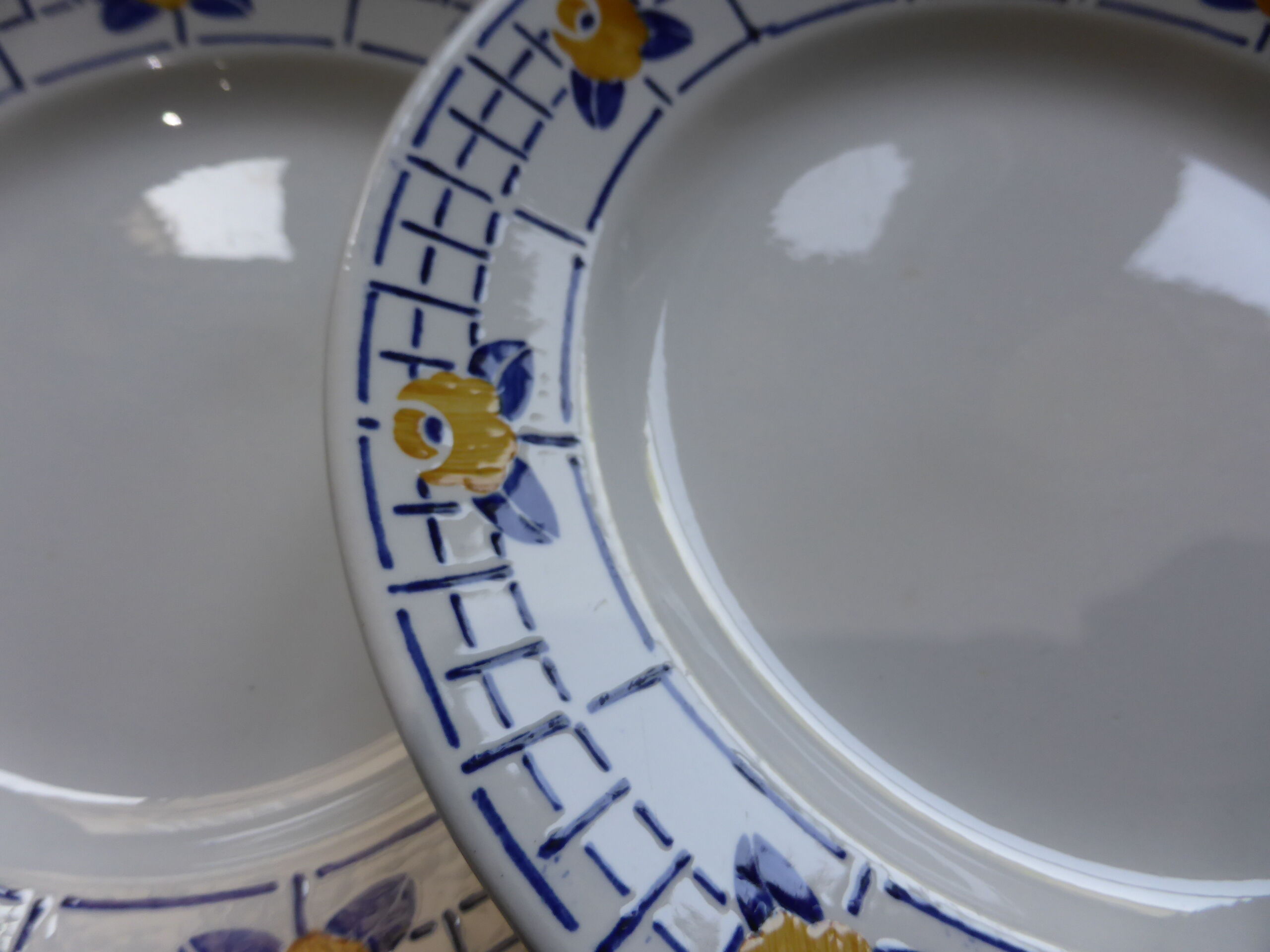 6 flat plates Digoin Sarreguemines model Ribeauville 200887