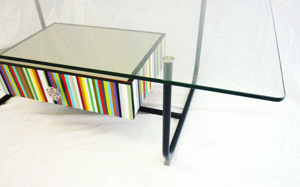 Table basse  top verre
