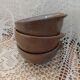 3 antique stoneware bowls
