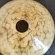 Set of 4 antique glass globes from Clichy, speckled yellow and white – Art Deco