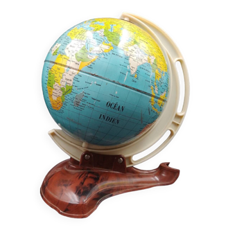 Terrestrial globe World map vintage metal and bakelite year 50-60 West Germany