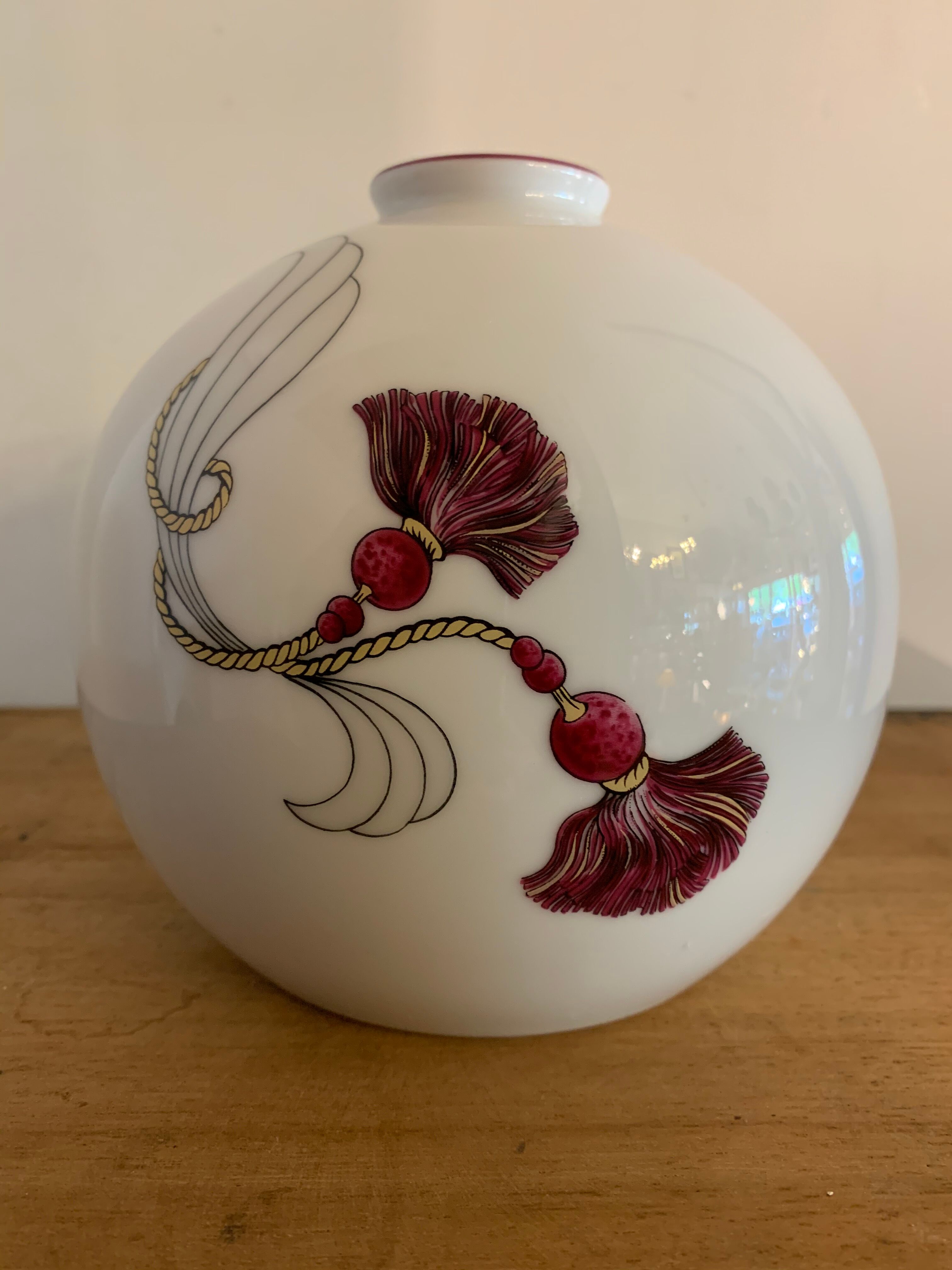 Tharaud Limoges porcelain ball vase