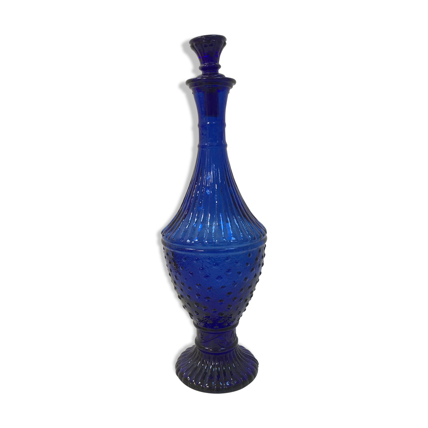 Cobalt blue glass Empoli style carafe