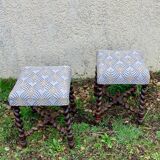 Pair of twisted foot stools