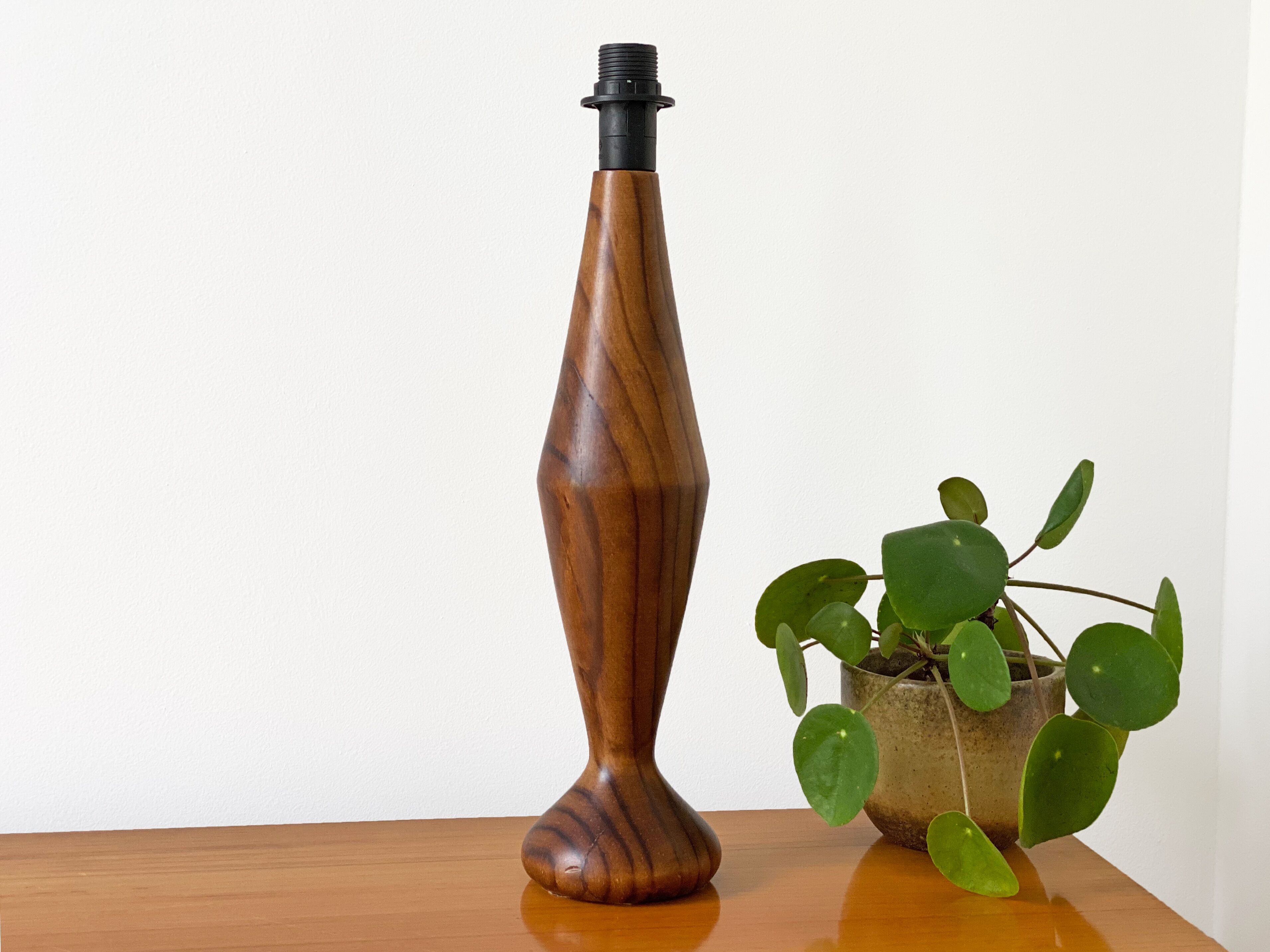 Mid Century wooden table lamp base teak & rosewood