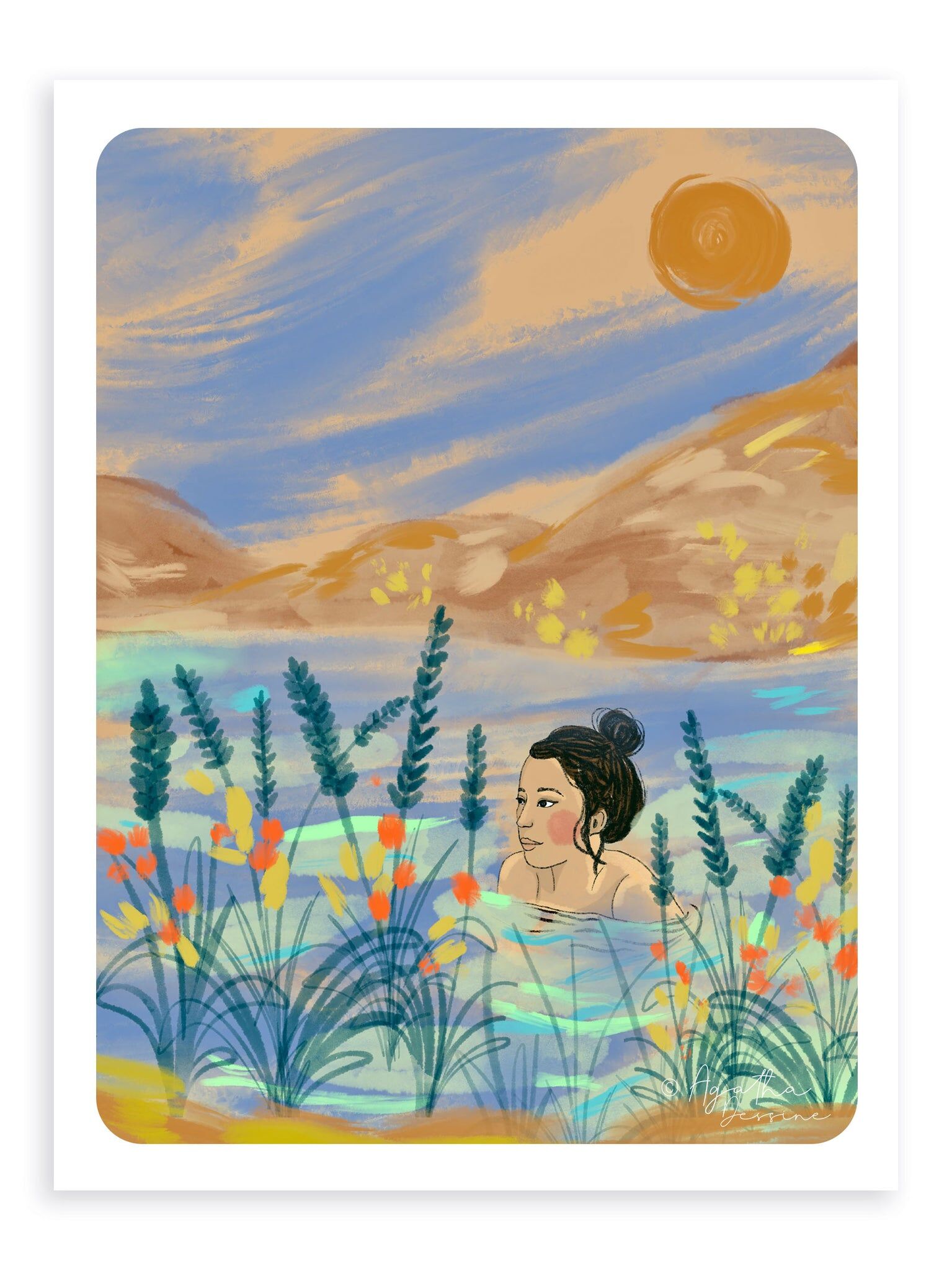 Illustration "Golden hour" A4