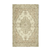 Handwoven distressed anatolian beige rug 200 cm x 320 cm