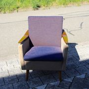 Fauteuil vintage italien accoudoir bomrang