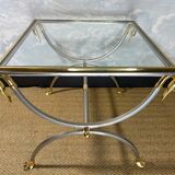 Neoclassical curule side tables by Maison Jansen, France, 1970s.