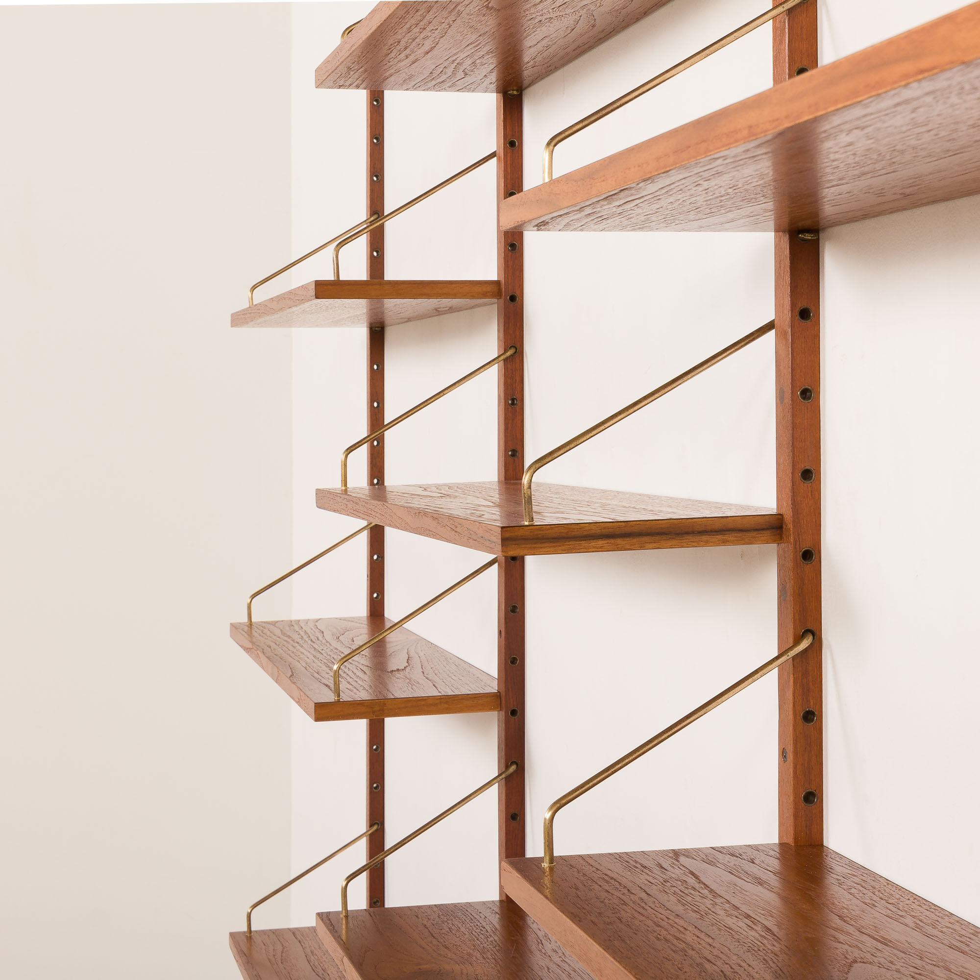 Danish mid century teak shelving unit, 1960s