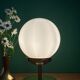 Vintage globe table lamp in white opaline.
