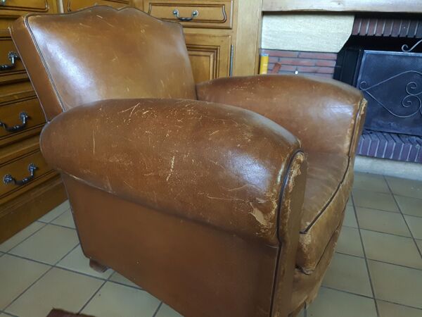 paire De fauteuils Club cuir