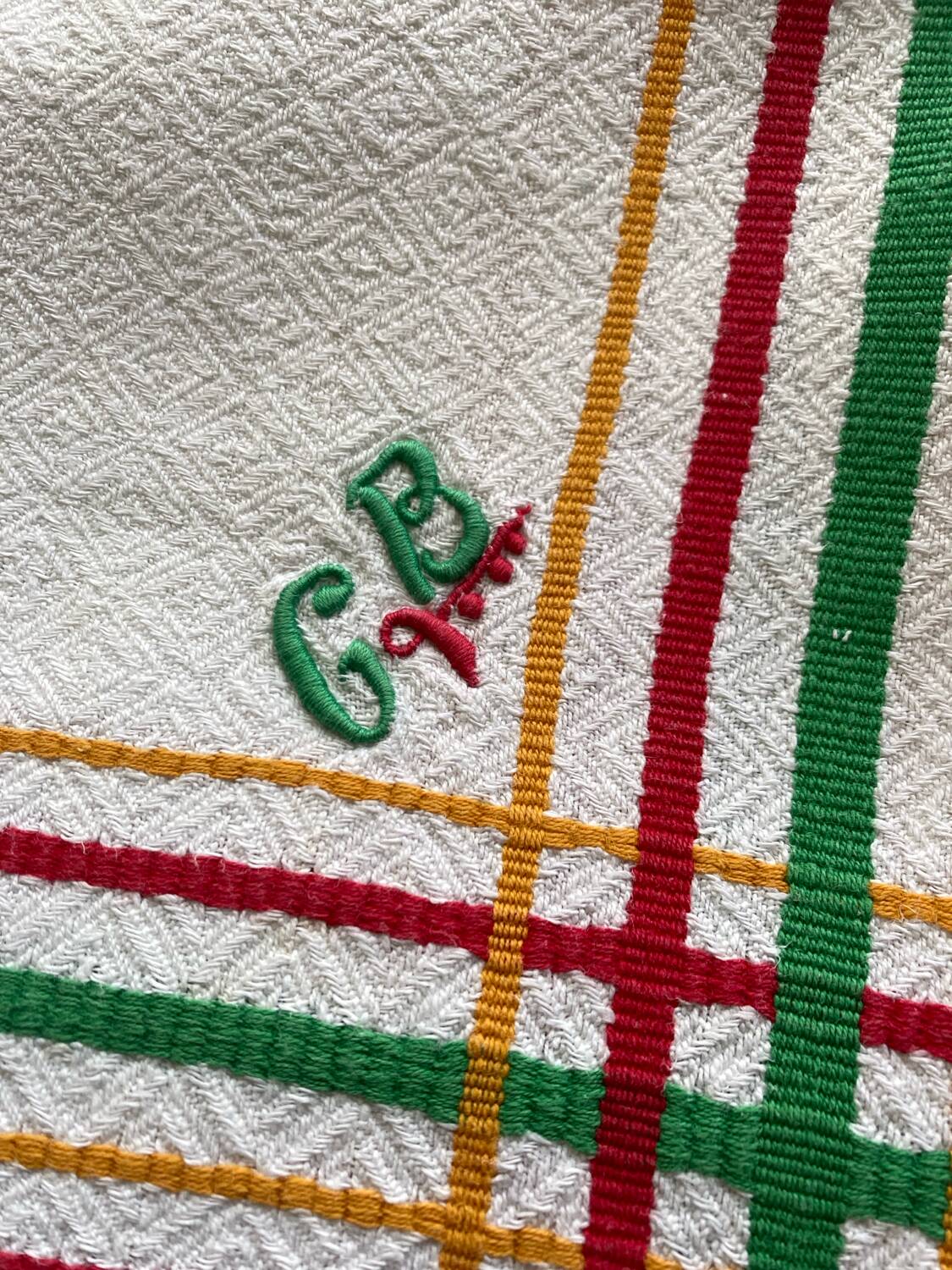 Vintage monogrammed Basque napkins