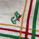 Serviettes basques vintage avec monogramme