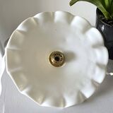 Ruffled opaline pendant light