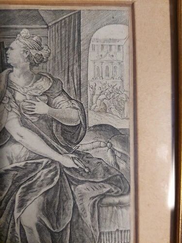 Philip Galle (1537-1612) "Lucretia" Engraving Burin