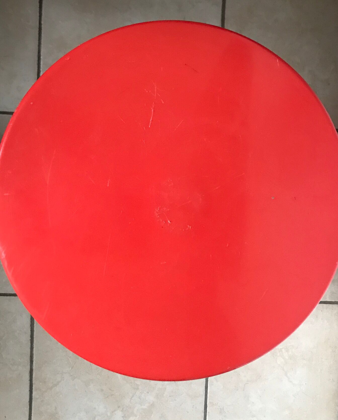 Vintage tam Tam red plastic stool
