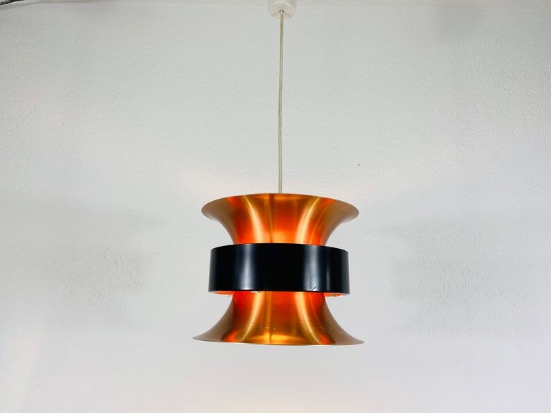 Danish copper hanging lamp, 1960s