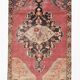 Oriental Pattern Classic Red Black Vintage Persian Rug, 132x222Cm