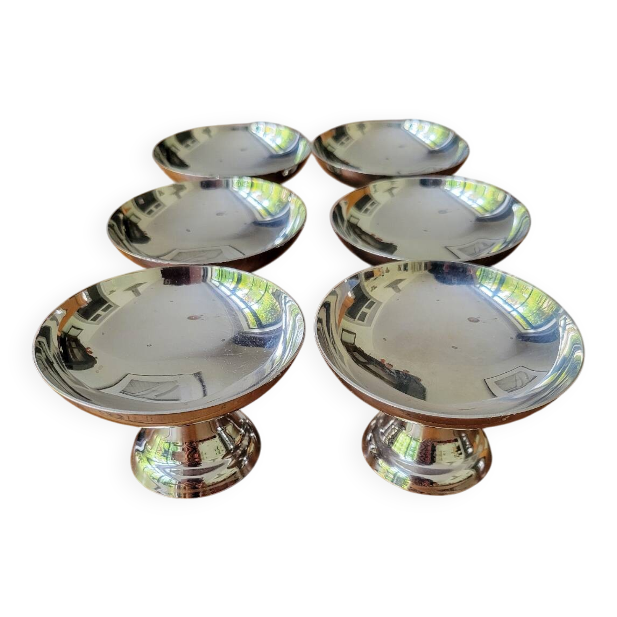 6 stainless steel ice cream cups