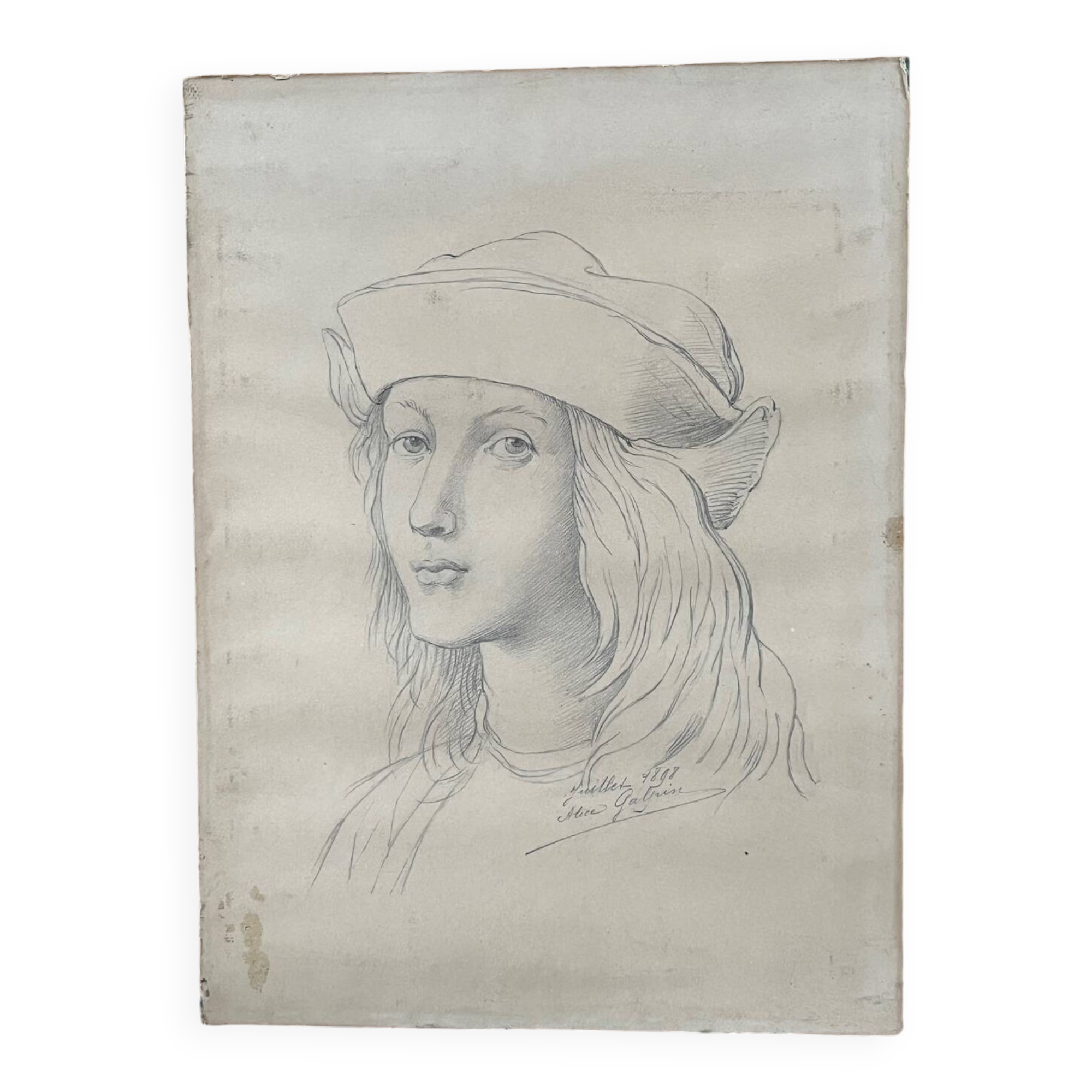 Painting: Drawing - portrait of a woman, late 19th century