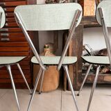 Set of 3 green Formica chairs