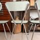 Set of 3 green Formica chairs
