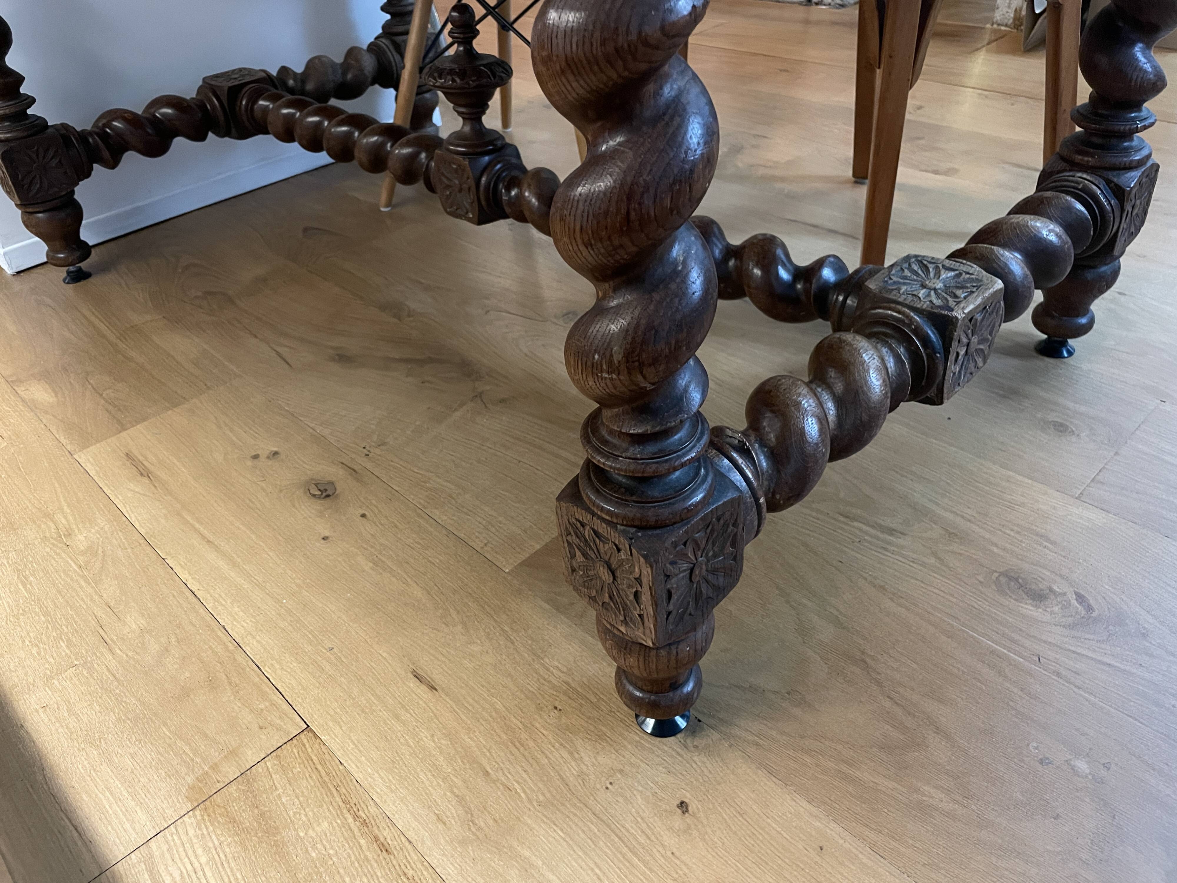 Antique solid oak dining table
