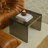 Smoked glass bedside table