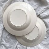 2 “Oeillet” ironstone earthenware soup plates KG Lunéville