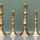 Set of 4 brass candlesticks, England, late 19th century