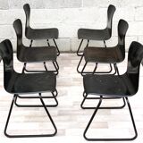 Lot of 6 vintage Galvanitas S23 chairs