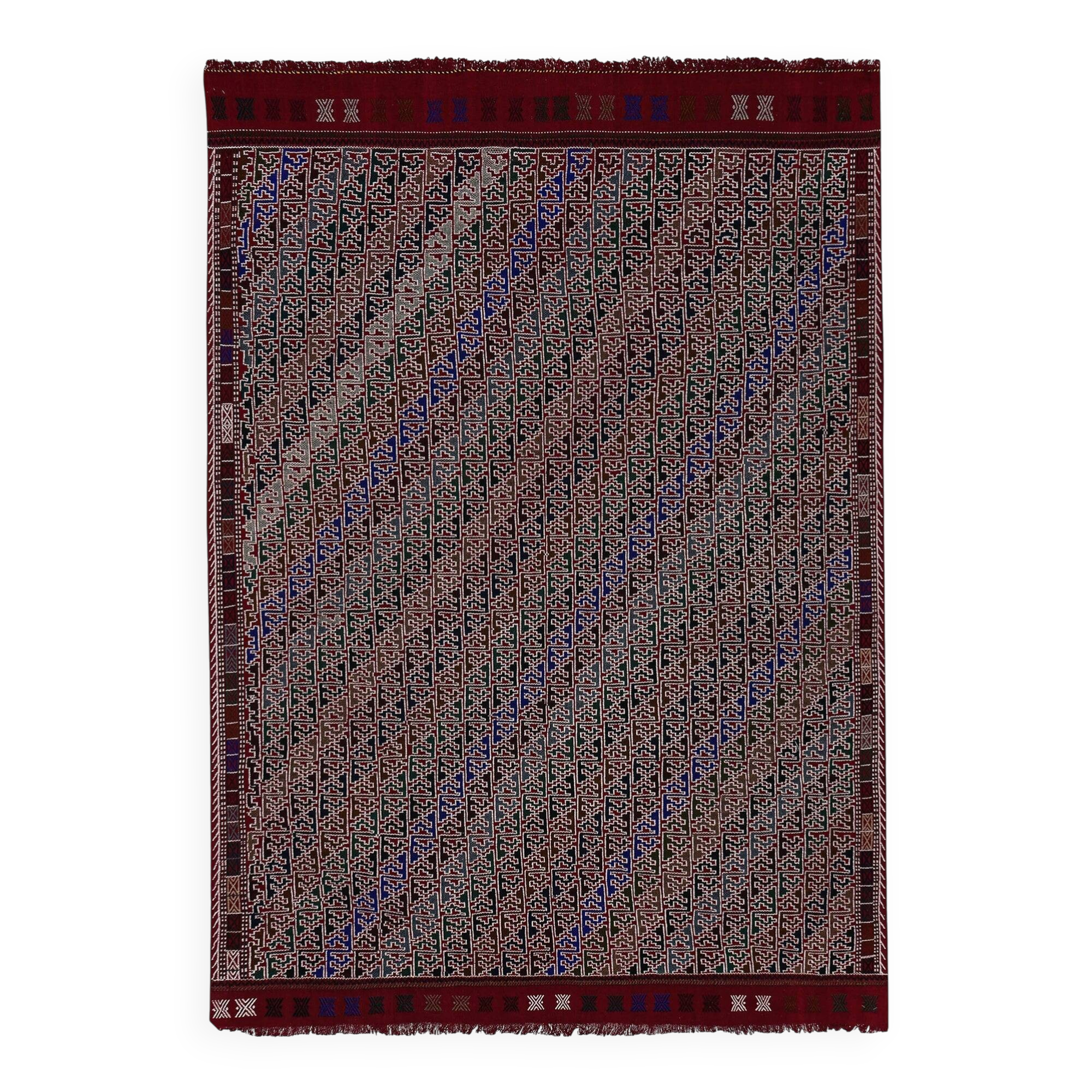 Vintage Turkish kilim, handwoven, 166x240 cm.
