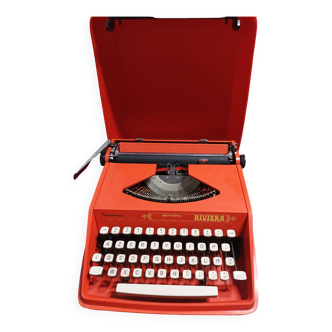 Machine à écrire Sperry Rand Remington Riviera orange - Parfait état