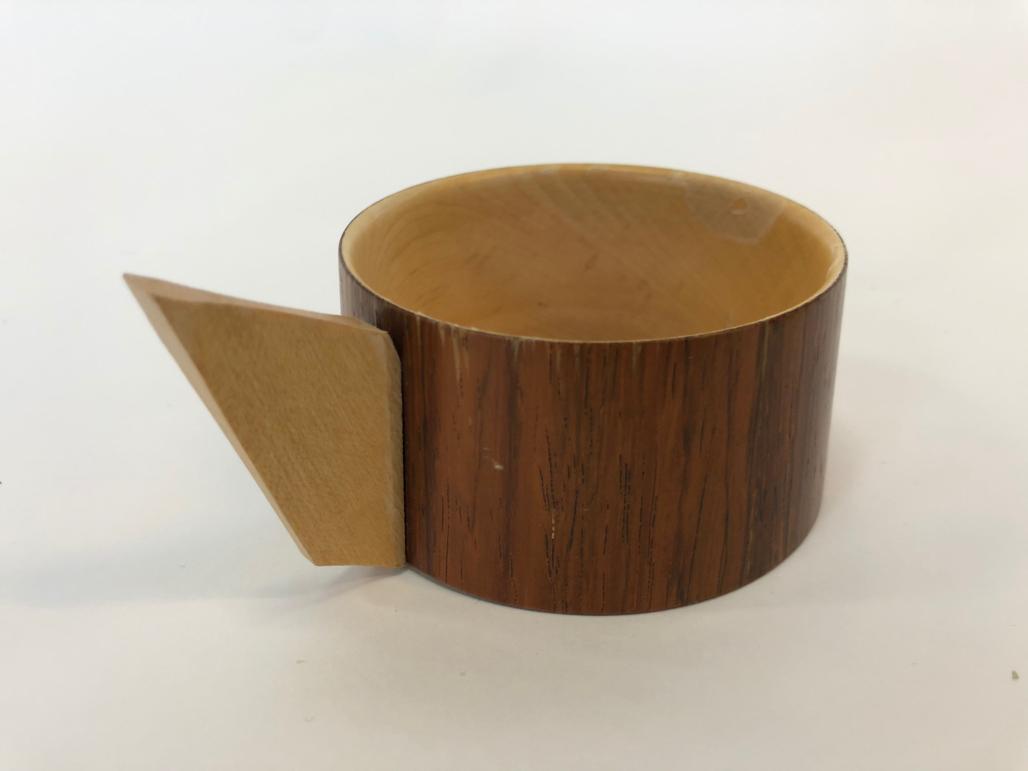 Vintage wooden cups and saucers in teak