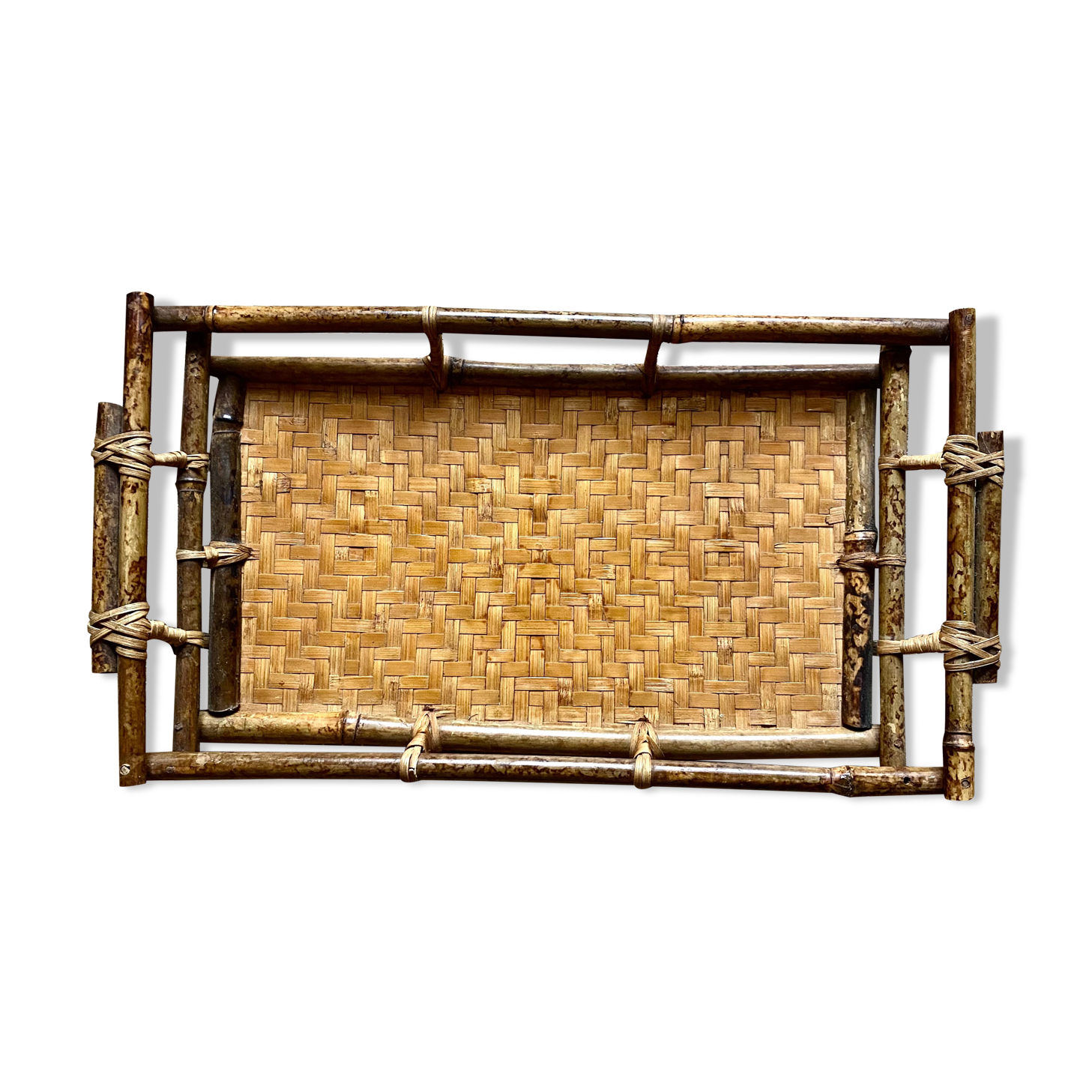 Vintage bamboo tray