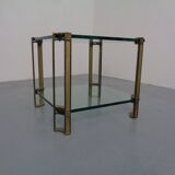 T24 Tempered Glass & Brass Coffee Table by Peter Ghyczy, Germany, 1970s