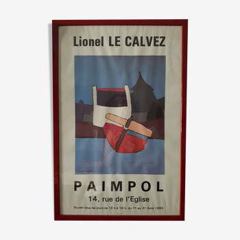 Exhibition poster by artist Lionel le Calvez, signed