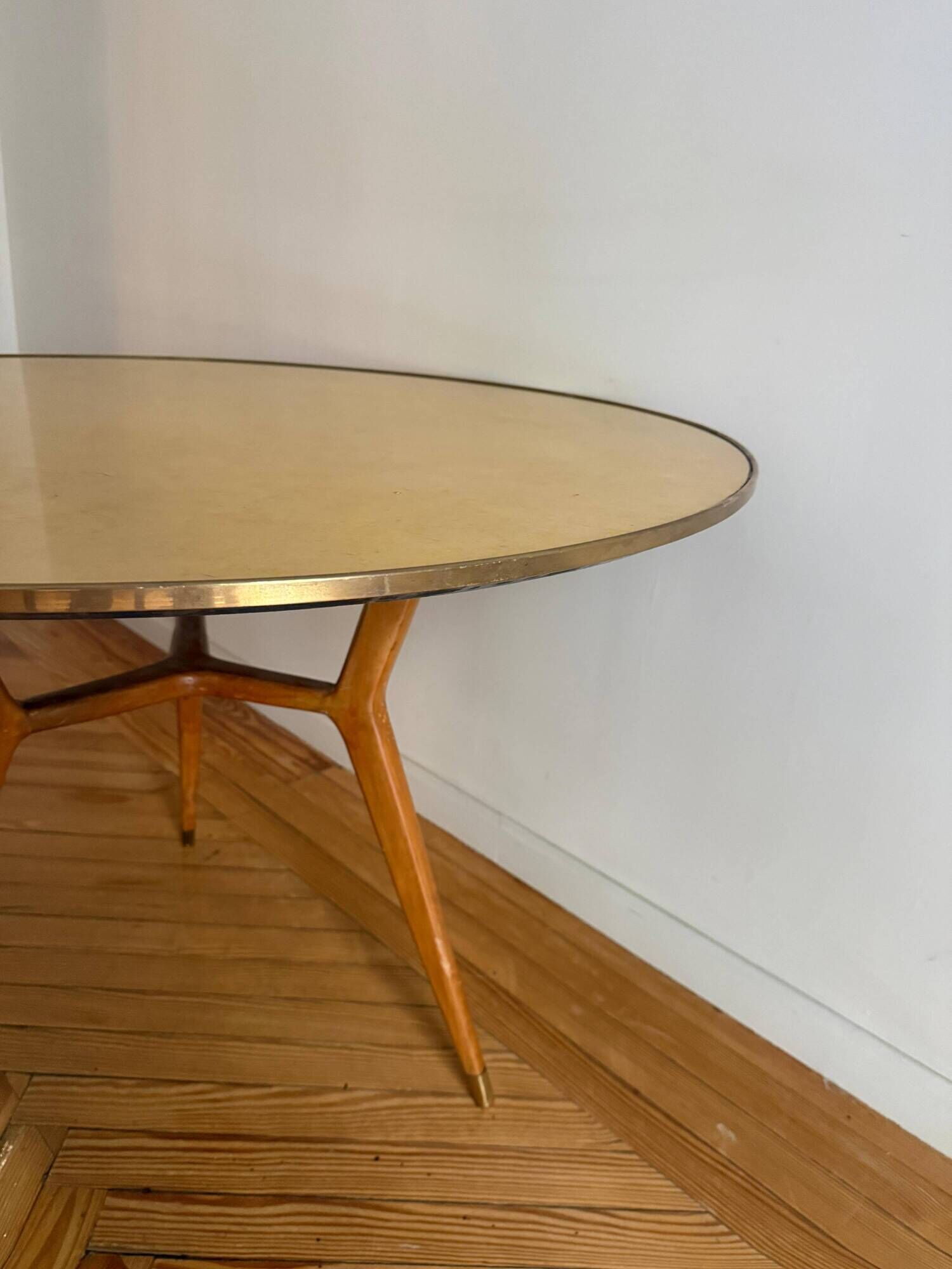 Round table "Parchment", by Aldo Tura, 1960, Italy
