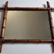 Turned wooden mirror in imitation of bamboo, mid-century, 50 cm x 60 cm