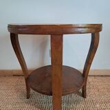 Table d'appoint double plateau en bois massif style art déco