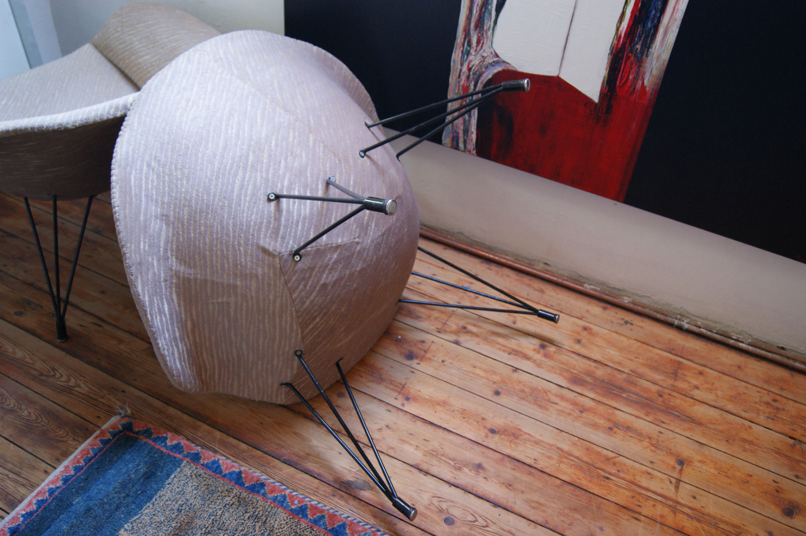 Pair of armchairs shell EGG rare rose PETAL Röthlisberger year 50