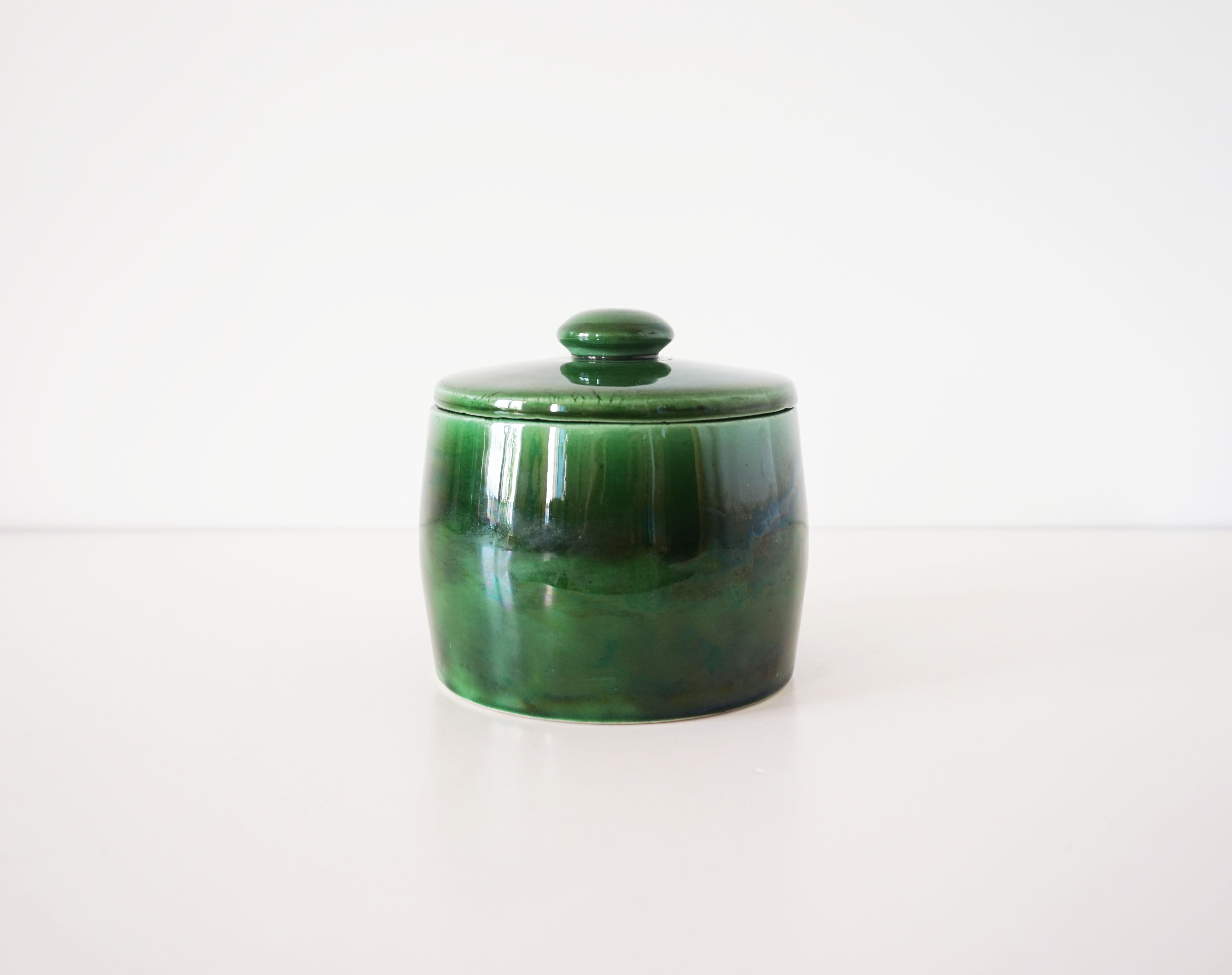 Green glazed ceramic box