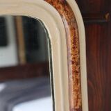 Miroir ancien style Louis Philippe, loupe de bois