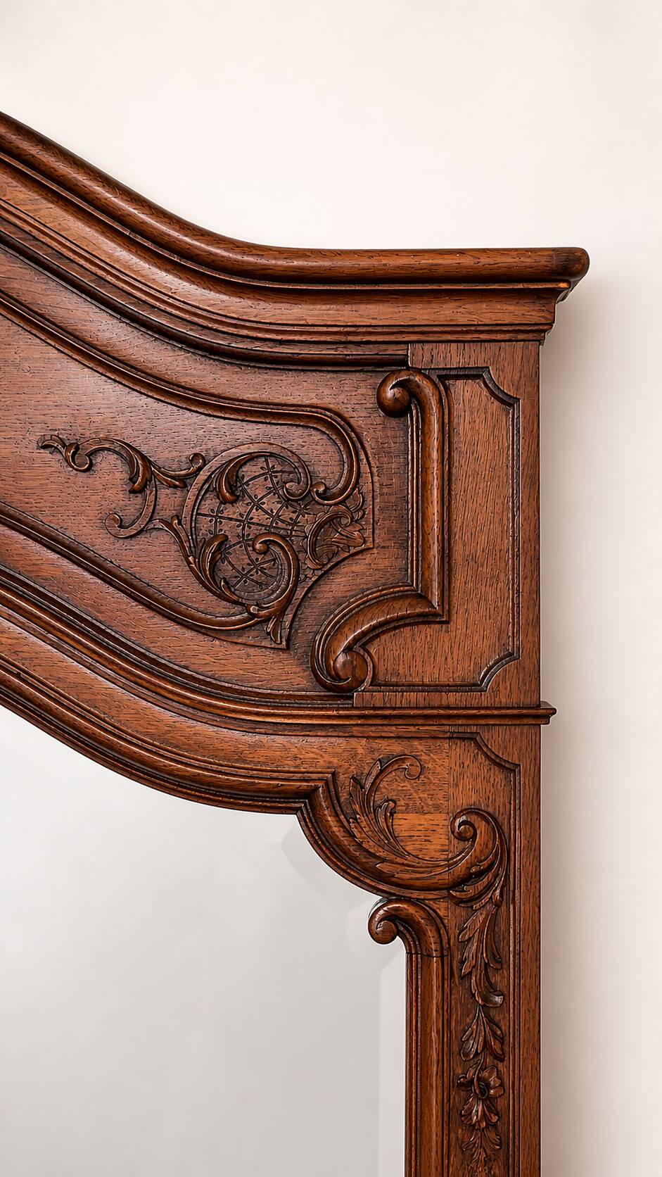 Large oak fireplace mirror