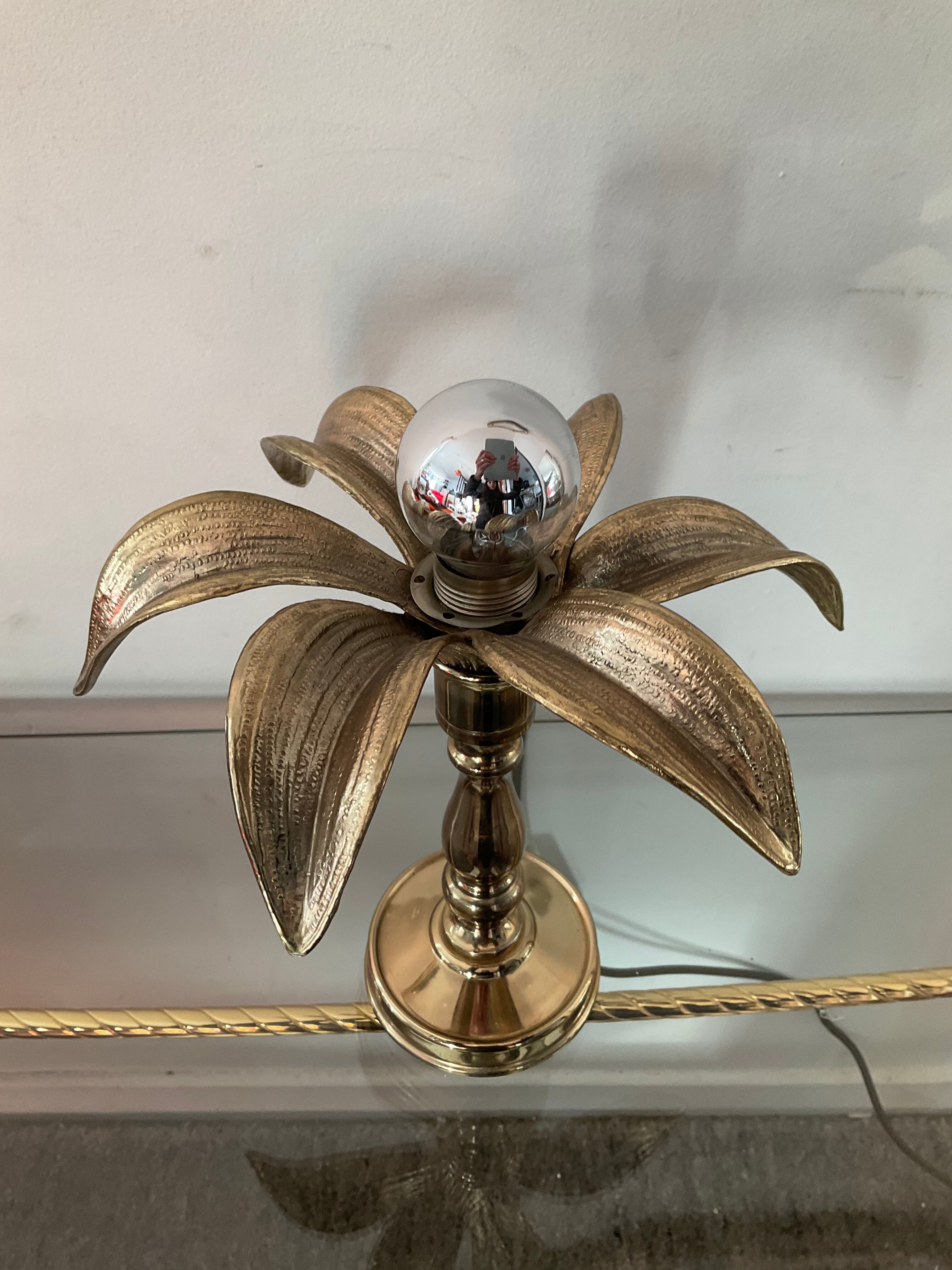 Golden palm lamp from the 70s