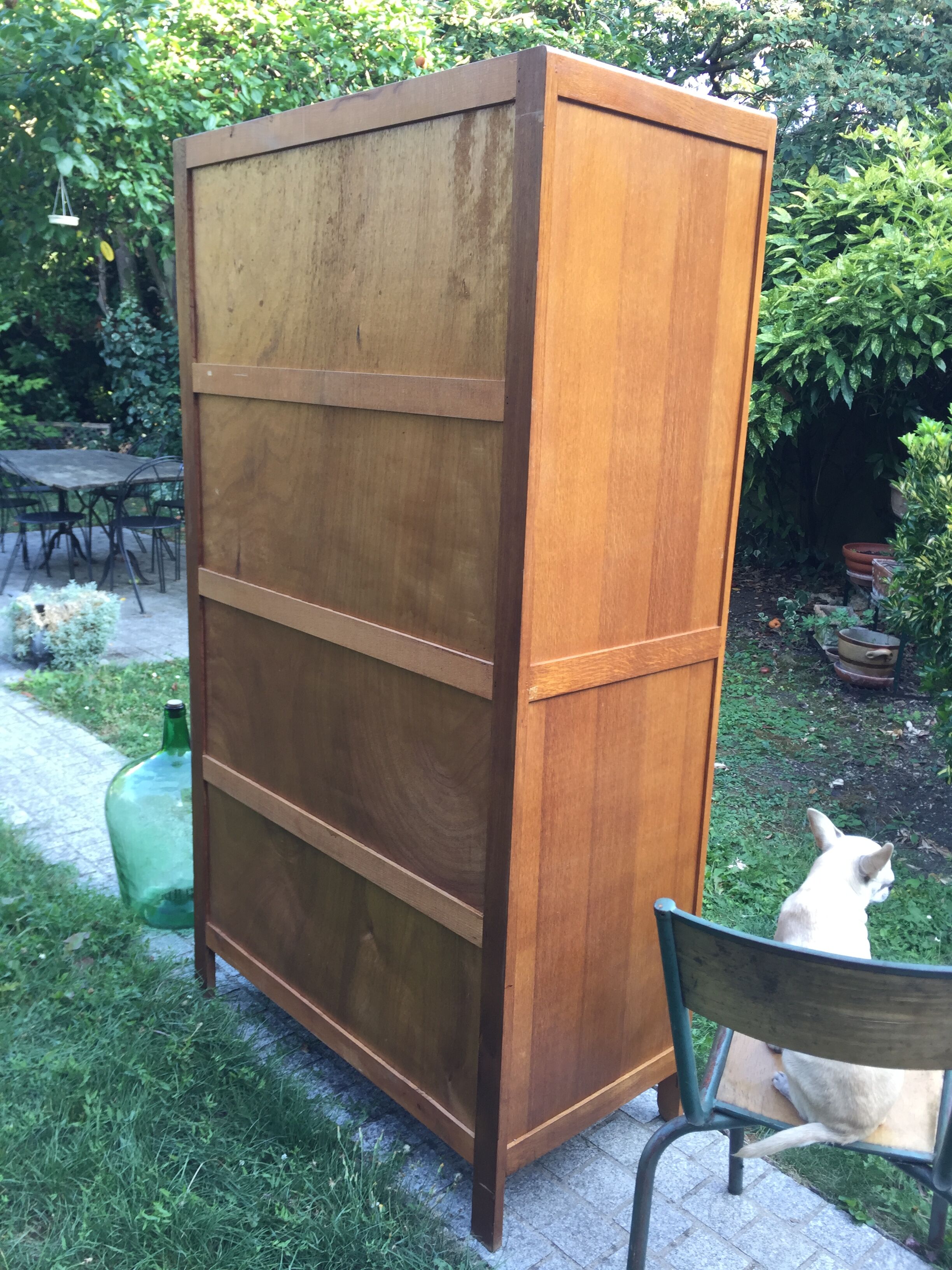 School vintage 1950 in blond oak wardrobe