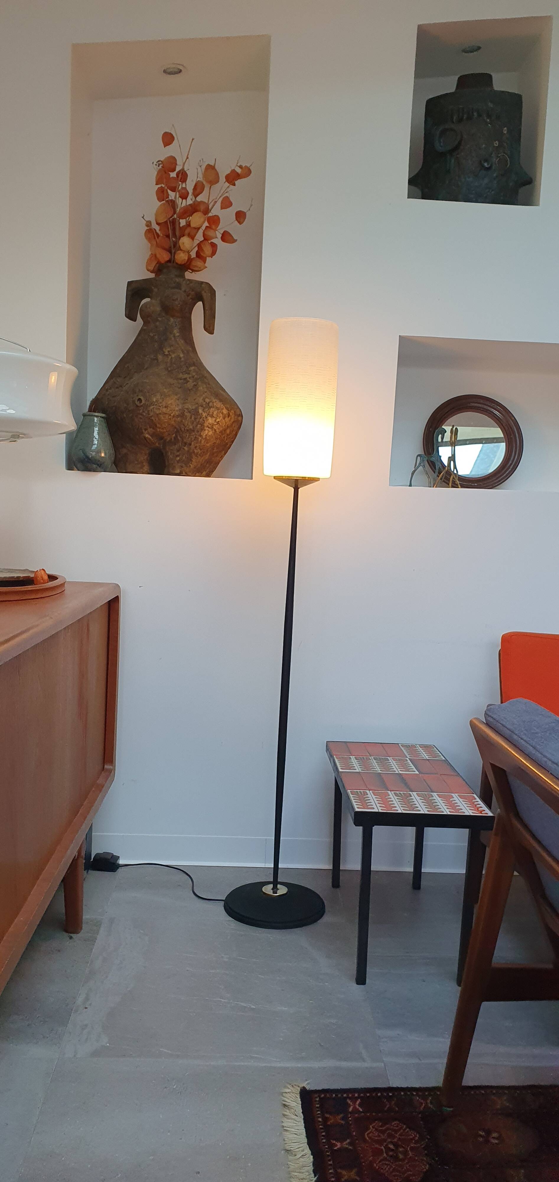 Arlus opaline floor lamp 50s