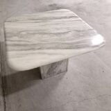 Vintage coffee table in white marble 70s