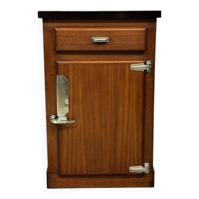 Buffet de bistrot 1 porte en acajou et plateau formica des années 50